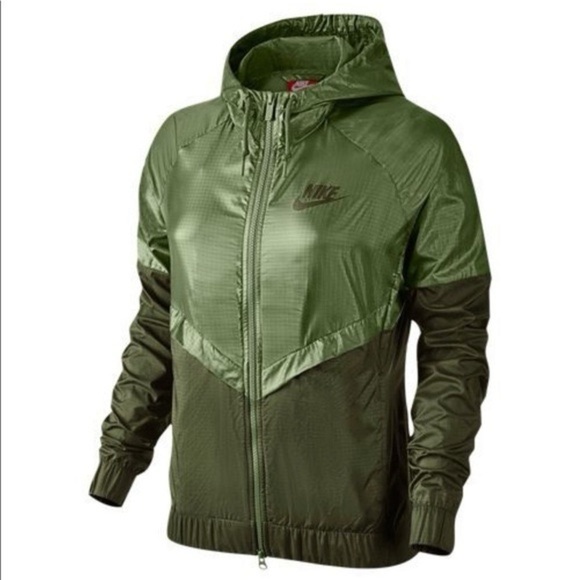 Nike Jackets & Blazers - Nike Women’s Olive Green Windbreaker Rain Coat Zip Up Jacket Size Small